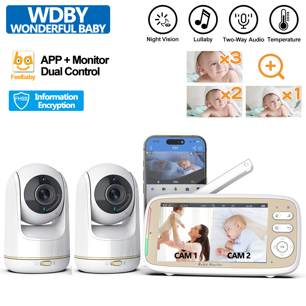 Baby Monitor Split Screen - VB803 PRO Baby Monitor with 2pcs