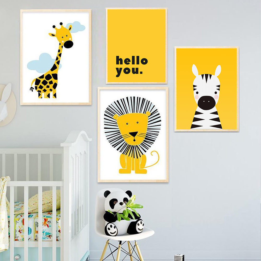 Baby Nursery Yellow Walls - Hoạt Hình Hình Áp Phích Vàng