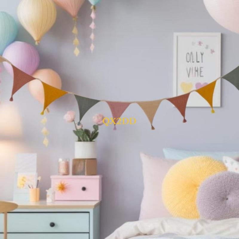 Baby Nursery Bunting - QX2D Chất Liệu Vải Mềm Bunting