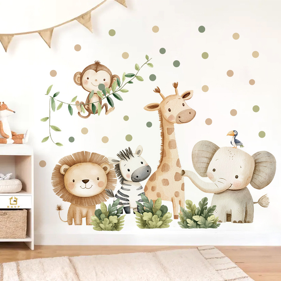Jungle Animals Wall Stickers f - đánh giá và giá Baby Nursery Jungle Wallpaper