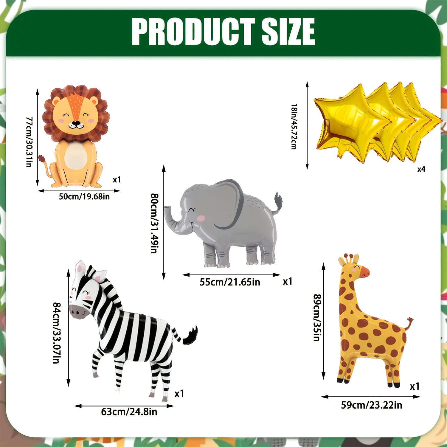 8PCS Cartoon Animal Theme Foil - đánh giá và giá Baby Nursery Jungle Theme