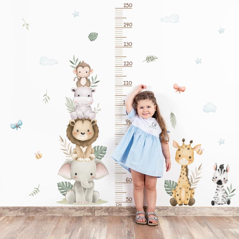 New Children's Growth Chart St - đánh giá và giá Baby Nursery Jungle Wallpaper