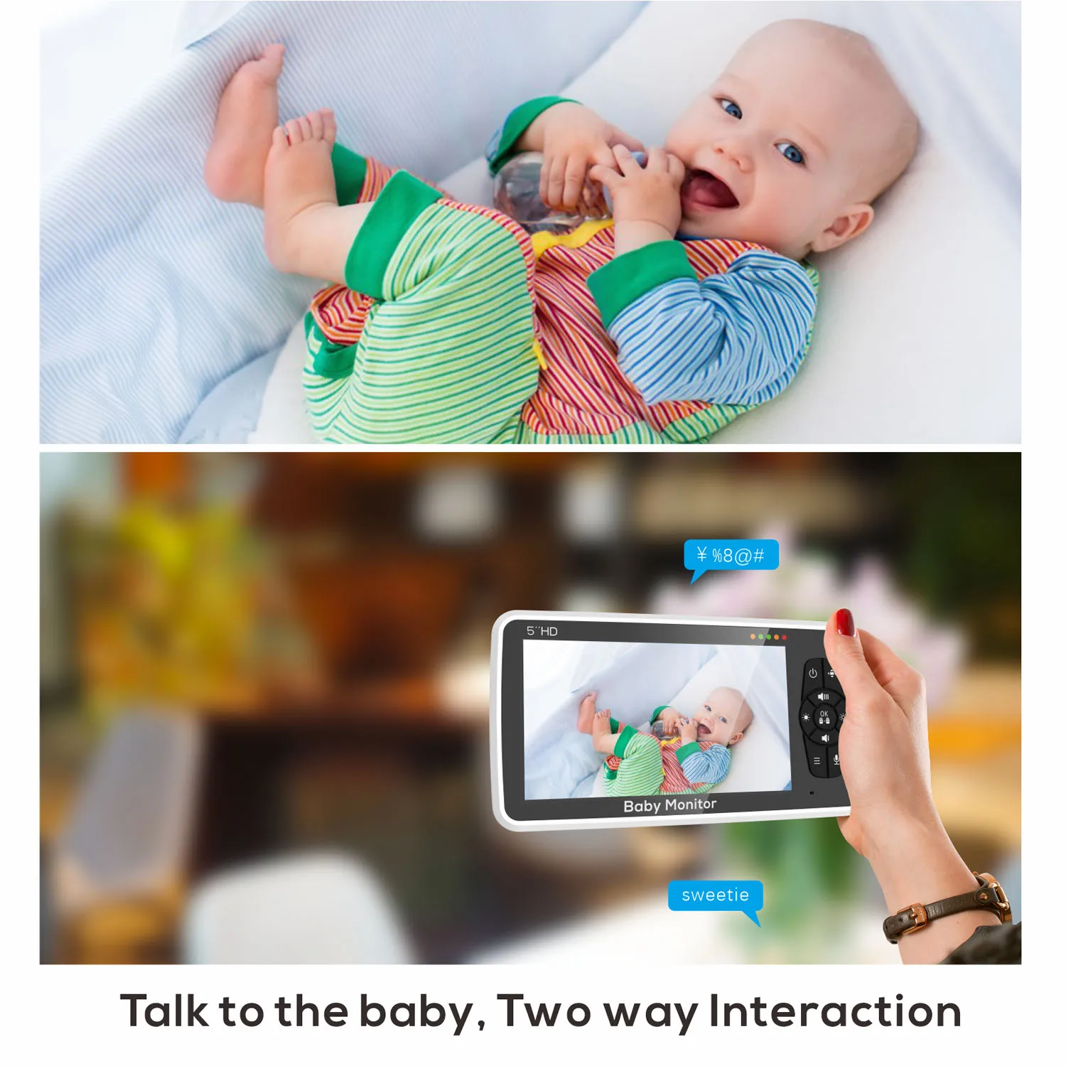 5 Inch Video Baby Monitor with - đánh giá và giá Baby Monitor Split Screen