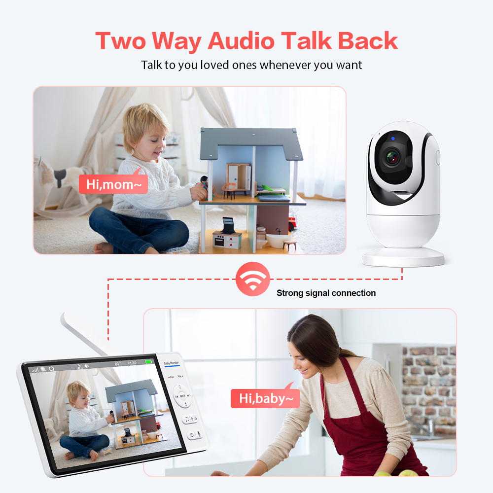 Video Baby Monitor 7'' 1080P H - đánh giá và giá Baby Monitor Split Screen