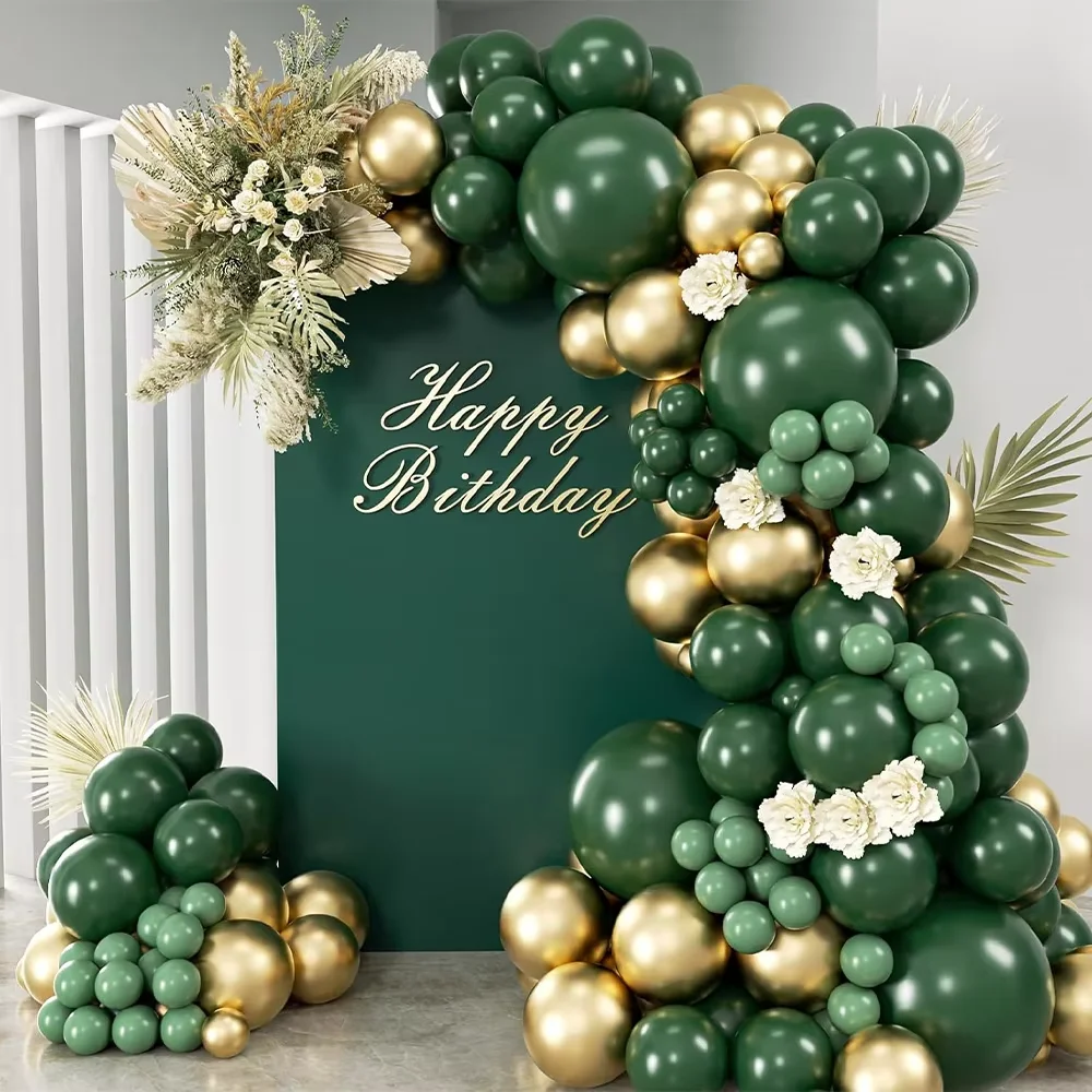 101Pcs Green Gold Latex Balloo - đánh giá và giá Baby Nursery Jungle Theme