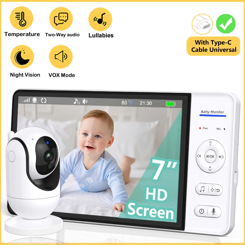 No WiFi 7 Inch Baby Monitor 2- - đánh giá và giá Baby Monitor Split Screen