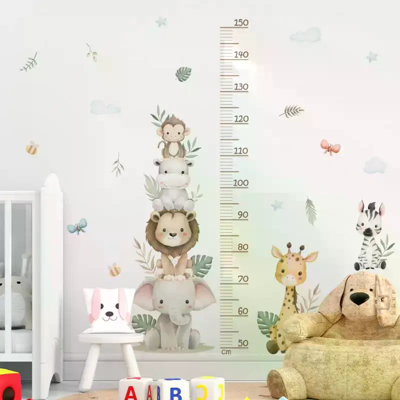 Children's Growth Chart Sticke - đánh giá và giá Baby Nursery Jungle Wallpaper
