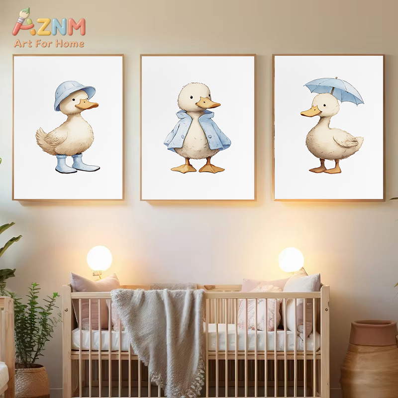 AZNM Cute Duck Canvas Wall Art - đánh giá và giá Baby Nursery Yellow Walls