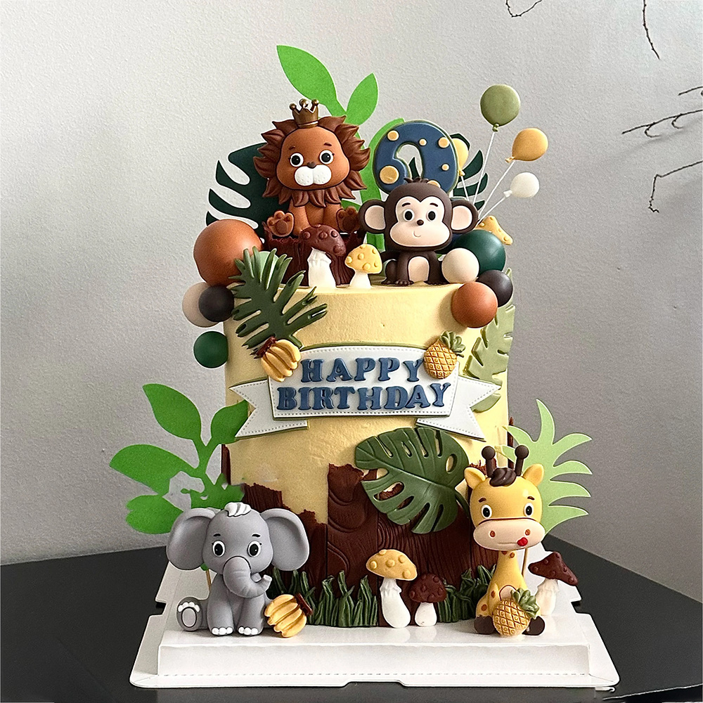 Safari Animal Cake Toppers Set - đánh giá và giá Baby Nursery Jungle Theme