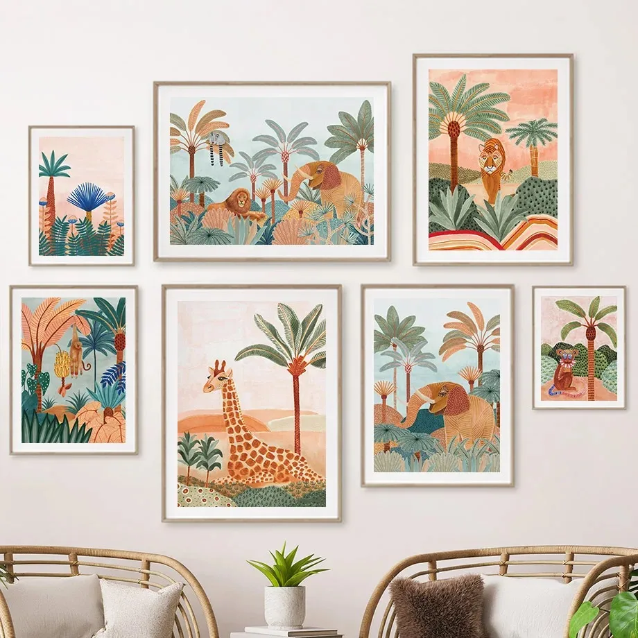 Boho Jungle Animals Tiger Monk - đánh giá và giá Baby Nursery Jungle Animals
