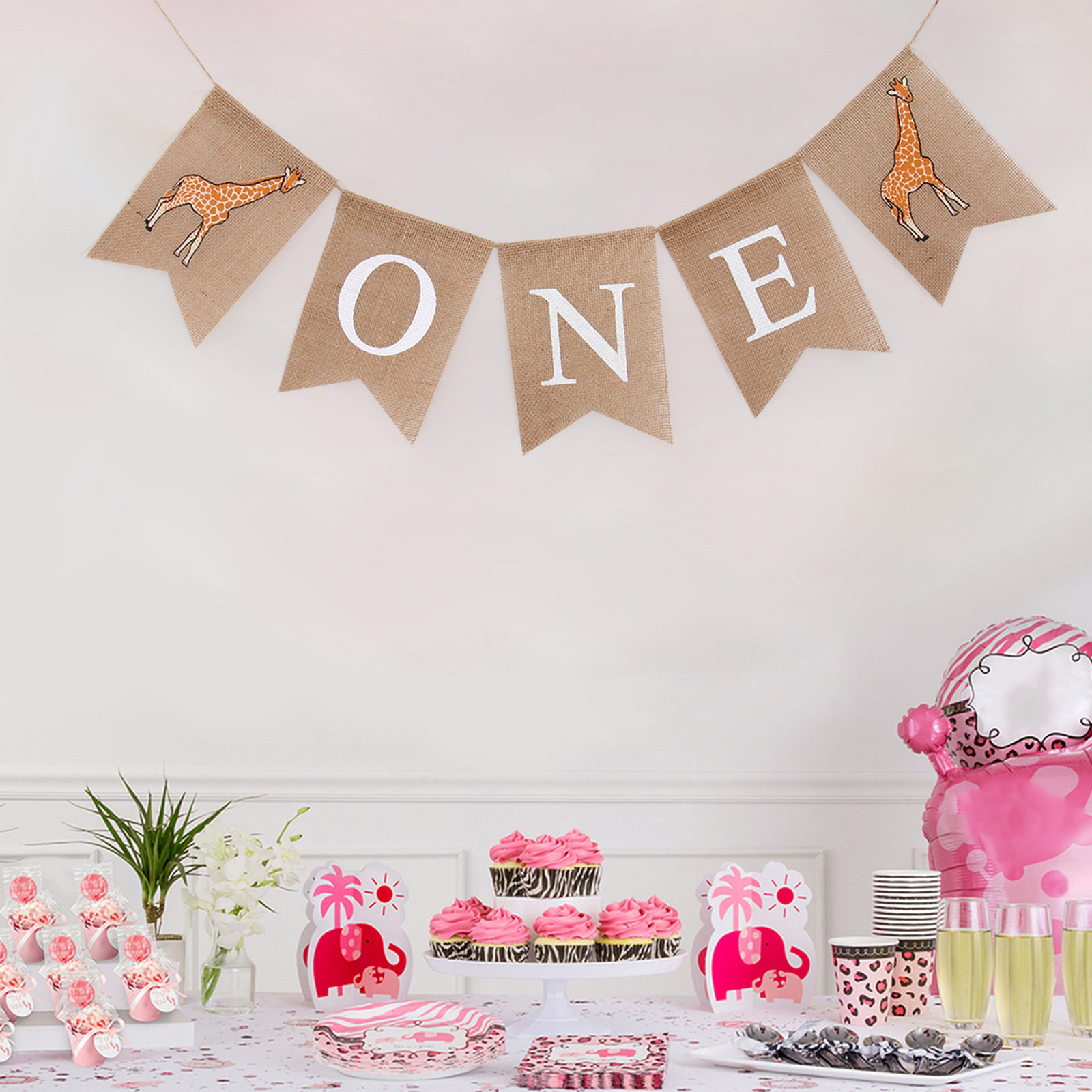 Giraffe Linen Banner One Print - đánh giá và giá Baby Nursery Bunting