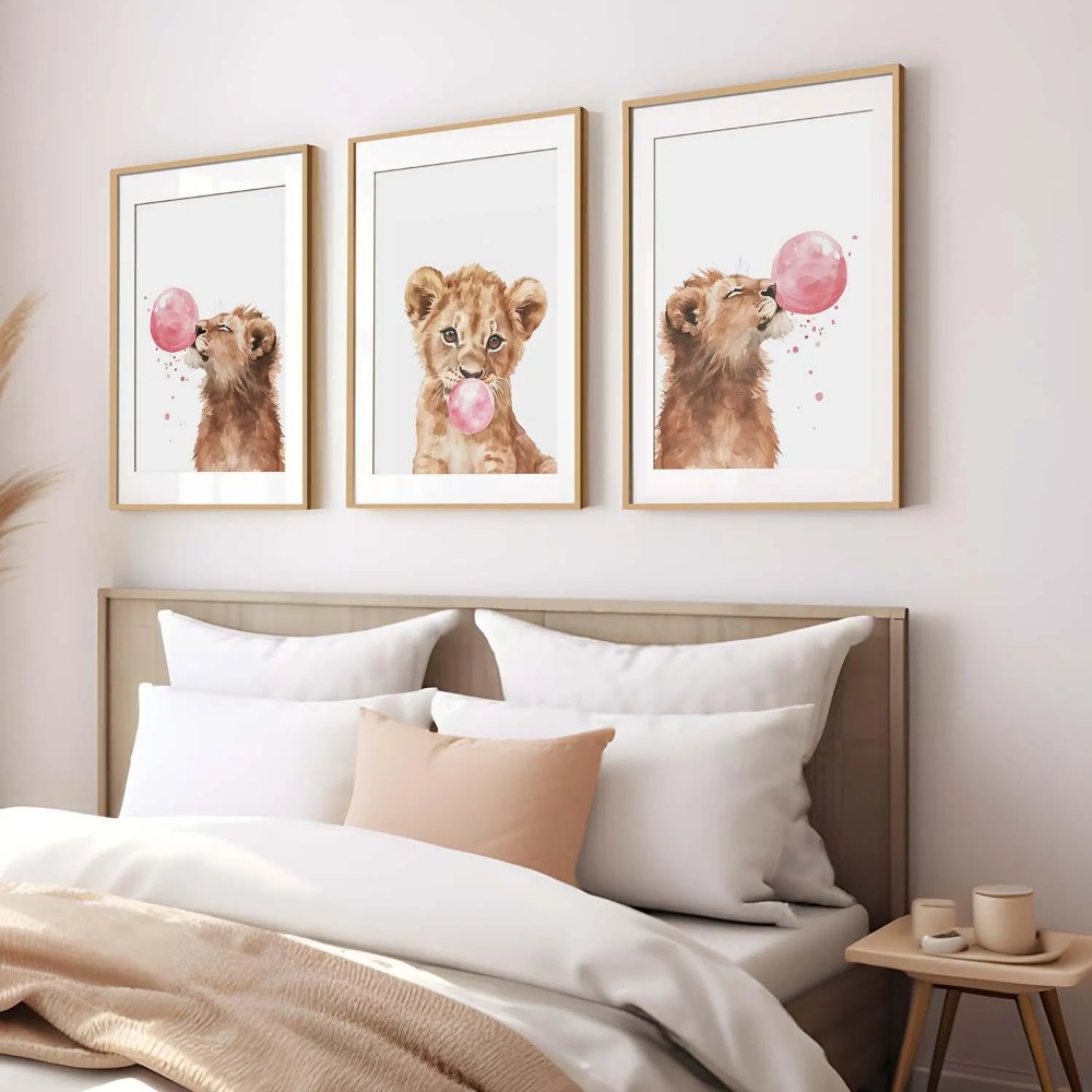Lion Cub Nursery Wall Art Set  - đánh giá và giá Baby Nursery Jungle Theme