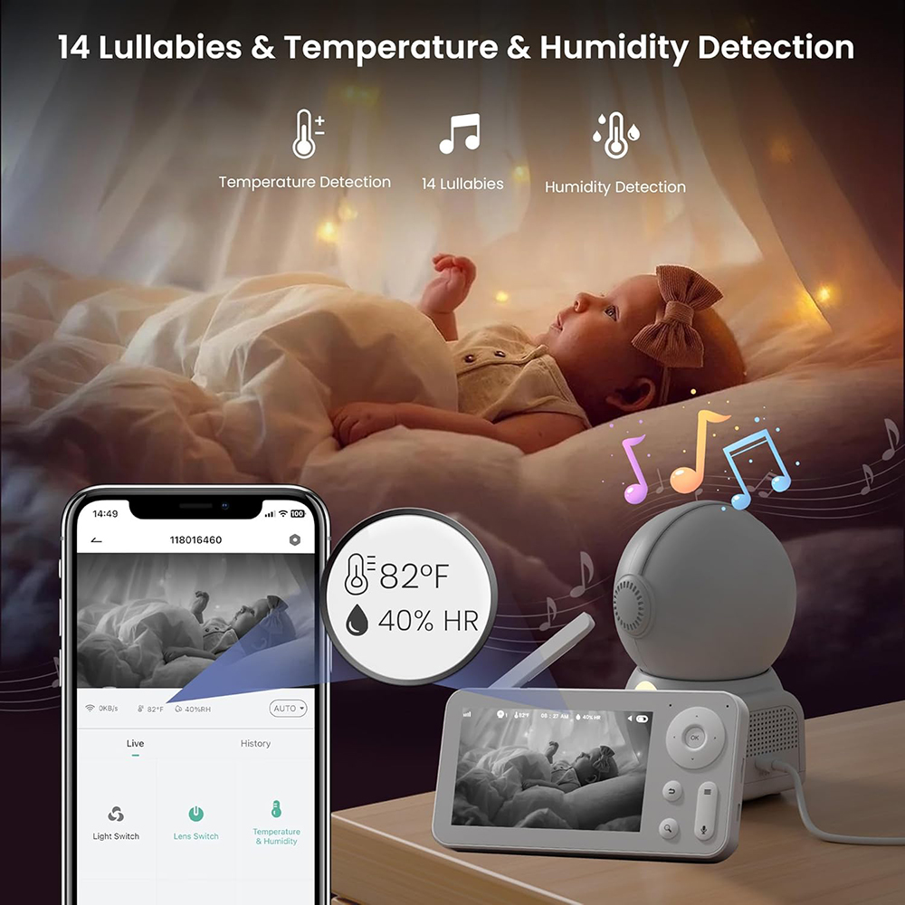 2K Baby Monitor with 2 Cameras - đánh giá và giá Baby Monitor Split Screen