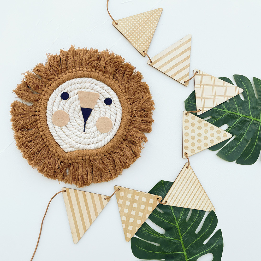 Bắc Âu Bằng Gỗ Tam Giác Cờ Tre - đánh giá và giá Baby Nursery Bunting