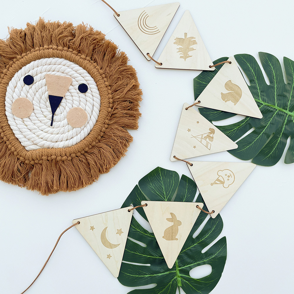 Bắc Âu Bằng Gỗ Tam Giác Cờ Tre - đánh giá và giá Baby Nursery Bunting