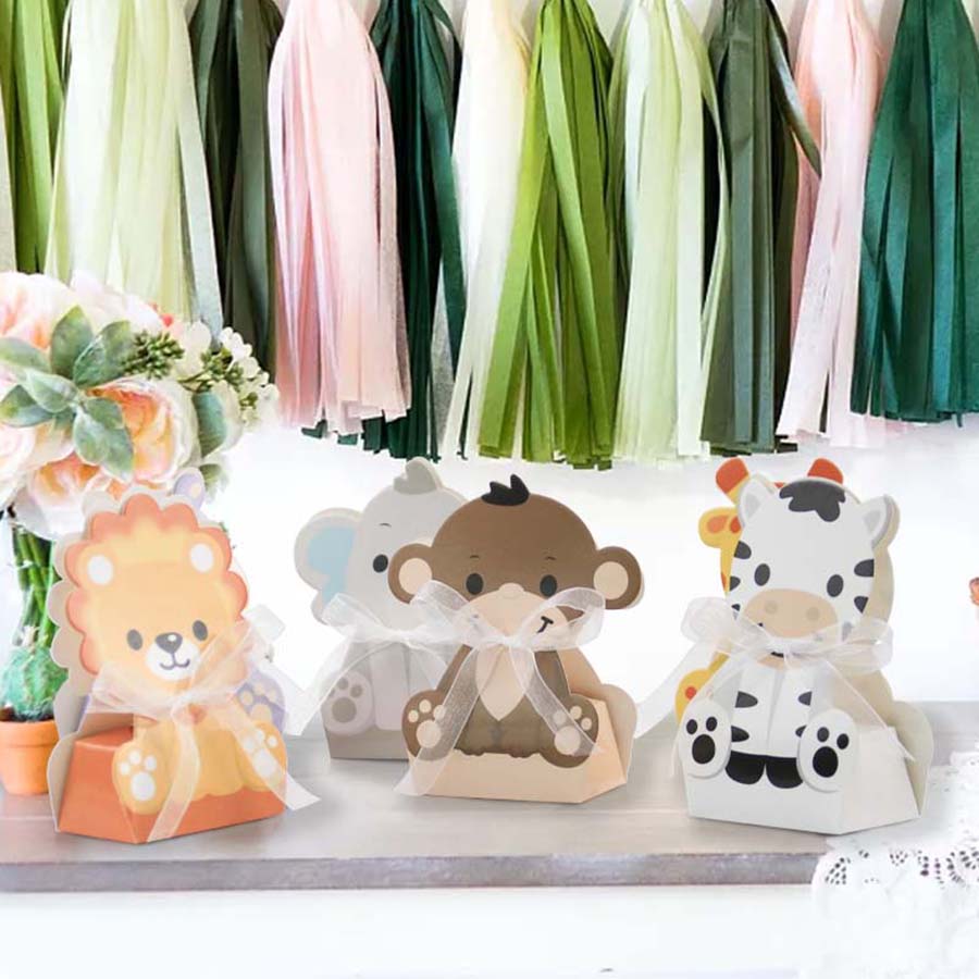 12PCS Safari Animal Favor Boxe - đánh giá và giá Baby Nursery Jungle Theme